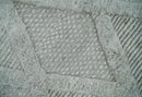 8x10 carved Texture Silver and Charcoal Geometrical hand knotted wool Area rug by The Rug Decor