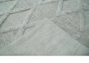 8x10 carved Texture Silver and Charcoal Geometrical hand knotted wool Area rug by The Rug Decor