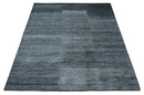 8x10 Charcoal and Silver Blended Hand knotted Bamboo Silk Area Rug by The Rug Decor