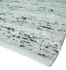 8x10 Contemporary Loop and Cut texture Hand knotted Ivory and Charcoal wool Area Rug by The Rug Decor