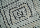 8x10 Contemporary Stripes pattern Beige, Silver and Charcoal Hand knotted wool Area Rug by The Rug Decor