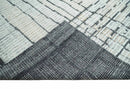 8x10 Contemporary Stripes pattern Beige, Silver and Charcoal Hand knotted wool Area Rug by The Rug Decor