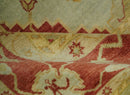 Beige and Rust Traditional Vintage Hand Knotted Wool Area Rug 8x10 Persian