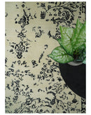 8x10 Fine Hand Knotted Beige and Black Traditional Vintage Persian Antique Wool Rug | AGR35