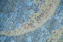 Beige and Blue Modern Abstract Area Rug 8x10 - Hand Knotted Wool