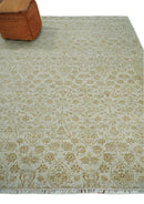 Beige and Gold Hand-Knotted Persian Traditional Area Rug 8x10
