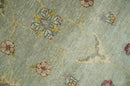 Persian Hand Knotted Wool Area Rug 8x10 - Silver Black Vintage
