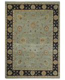 8x10 Fine Hand Knotted Silver and Black Muted Antique Traditional Vintage Persian Wool Rug | AGR45