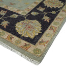 Persian Hand Knotted Wool Area Rug 8x10 - Silver Black Vintage