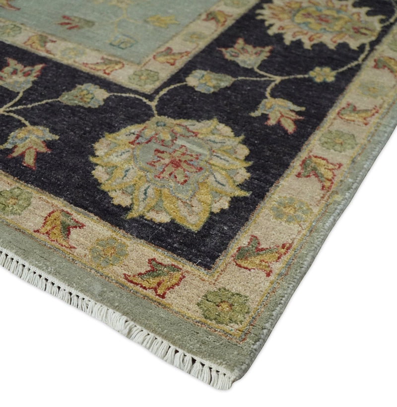 8x10 Fine Hand Knotted Silver and Black Muted Antique Traditional Vintage Persian Wool Rug | AGR45