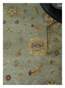 Persian Hand Knotted Wool Area Rug 8x10 - Silver Black Vintage
