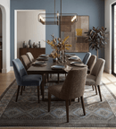 Hand-Knotted Brown and Blue Southwestern Traditional Area Rug 8x10