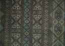 8x10 Fine Hand Knotted Brown and Blue Southwestern Traditional Antique Area Rug | AGR41