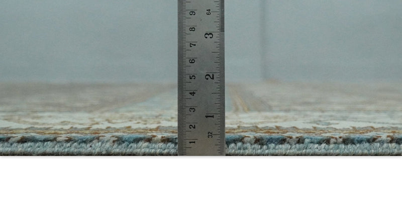 8x10 Fine Hand Knotted Brown and Blue Southwestern Traditional Antique Area Rug | AGR41