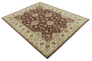 8X10 Fine Hand Knotted Rust And Gold Traditional Design Wool Rug