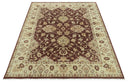 8X10 Fine Hand Knotted Rust And Gold Traditional Design Wool Rug