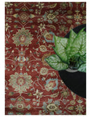Rust and Ivory Hand Knotted Traditional Persian Wool Rug 8x10