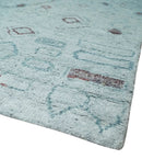 8x10 Gray and Silver Geometrical Pattern Handmade Wool Area Rug by The Rug Decor