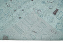 8x10 Gray and Silver Geometrical Pattern Handmade Wool Area Rug by The Rug Decor