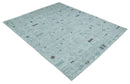 8x10 Gray and Silver Geometrical Pattern Handmade Wool Area Rug by The Rug Decor