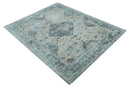 8x10 Gray, Beige and Brown Traditional Vintage Style Hand Tufted Art Silk Area Rug by The Rug Decor
