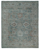 8x10 Green and Ivory Rug | Handmade Floral Area rug made with wool blended with art silk Low Pile  | PR03