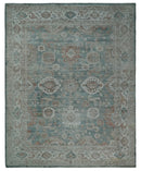 Traditional Brown And Teal Hand Woven Wool 8x10 Area rug