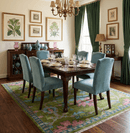 8x10 Green, Blue and Peach Hand Knotted Vibrant Donegal Floral Wool Rug