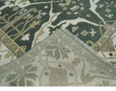 8x10 Green, Ivory and Olive Hand knotted Oriental Oushak wool Area Rug