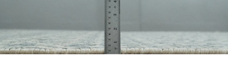 8x10 Hand Knotted Beige, Gray and Blue Modern Contemporary Southwestern Tribal Trellis Recycled Silk Area Rug | OP44