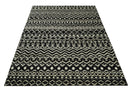 Hand Knotted Black and Ivory Modern Contemporary Southwestern Tribal Trellis Recycled Silk Area Rug | OP11