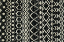 Hand Knotted Black and Ivory Modern Contemporary Southwestern Tribal Trellis Recycled Silk Area Rug | OP11
