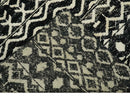 Hand Knotted Black and Ivory Modern Contemporary Southwestern Tribal Trellis Recycled Silk Area Rug | OP11
