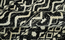 Hand Knotted Black and Ivory Modern Contemporary Southwestern Tribal Trellis Recycled Silk Area Rug | OP11