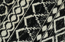 Hand Knotted Black and Ivory Modern Contemporary Southwestern Tribal Trellis Recycled Silk Area Rug | OP11