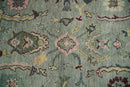 Custom Made Runner Seafoam And Peach Oushak Hand Knotted Wool Rug by The Rug Decor