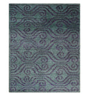 5x8 and 8x10 Hand Knotted  Blue, Gray and Purple Modern Contemporary Southwestern Tribal Trellis Recycled Silk Area Rug | OP32