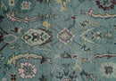 8x10 Hand Knotted Blue Green and Pink Traditional Persian Vintage Wool Rug | TRDCP771810