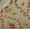 8x10 Hand Knotted Beige, Blue and Rust  Persian made of Recycled Silk Area Rug | OP19