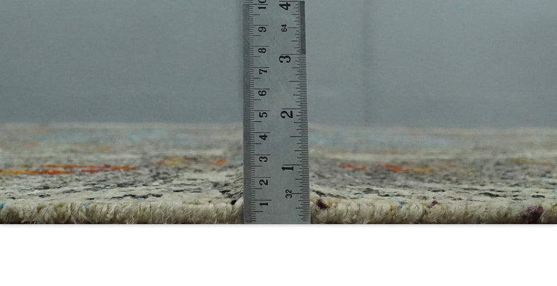 8x10 Hand Knotted Blue, Silver and Beige Antique Persian Style Contemporary Recycled Silk Area Rug | OP30