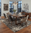 Charcoal Beige Hand Knotted Modern Abstract Area Rug 8x10 - Sustainable Recycled Silk