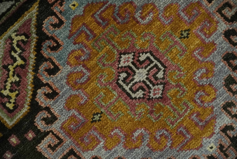 8x10 Hand Knotted Olive, Gold, Black and Brown Oriental Traditional Wool Area Rug