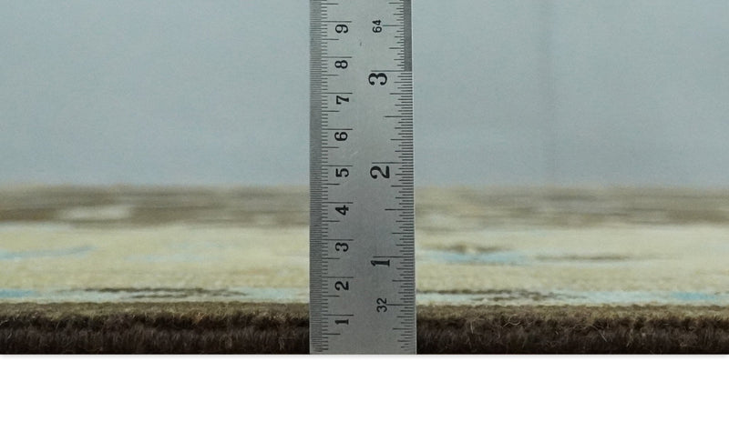 8x10 Hand Knotted Olive and Green Traditional Persian Oushak Wool Rug | AC3810