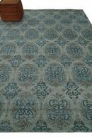 8x10 Hand Knotted Gray, Blue and Brown Modern Persian Style Contemporary Recycled Silk Area Rug | OP31