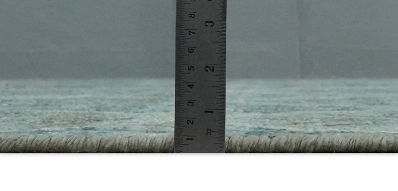 8x10 Hand Knotted Gray, Blue and Brown Modern Persian Style Contemporary Recycled Silk Area Rug | OP31