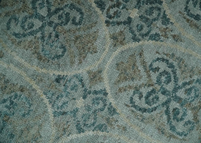 8x10 Hand Knotted Gray, Blue and Brown Modern Persian Style Contemporary Recycled Silk Area Rug | OP31