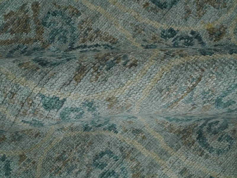 8x10 Hand Knotted Gray, Blue and Brown Modern Persian Style Contemporary Recycled Silk Area Rug | OP31