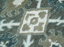 Hand Knotted Wool Persian Oushak Area Rug 8x10 - Gray Blue and Ivory Traditional Design
