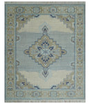 8x10 Hand Knotted Heriz Serapi Blue, Beige and Brown Traditional Antique Persian Area Rug | AC29810