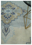 8x10 Hand Knotted Heriz Serapi Blue, Beige and Brown Traditional Antique Persian Area Rug | AC29810